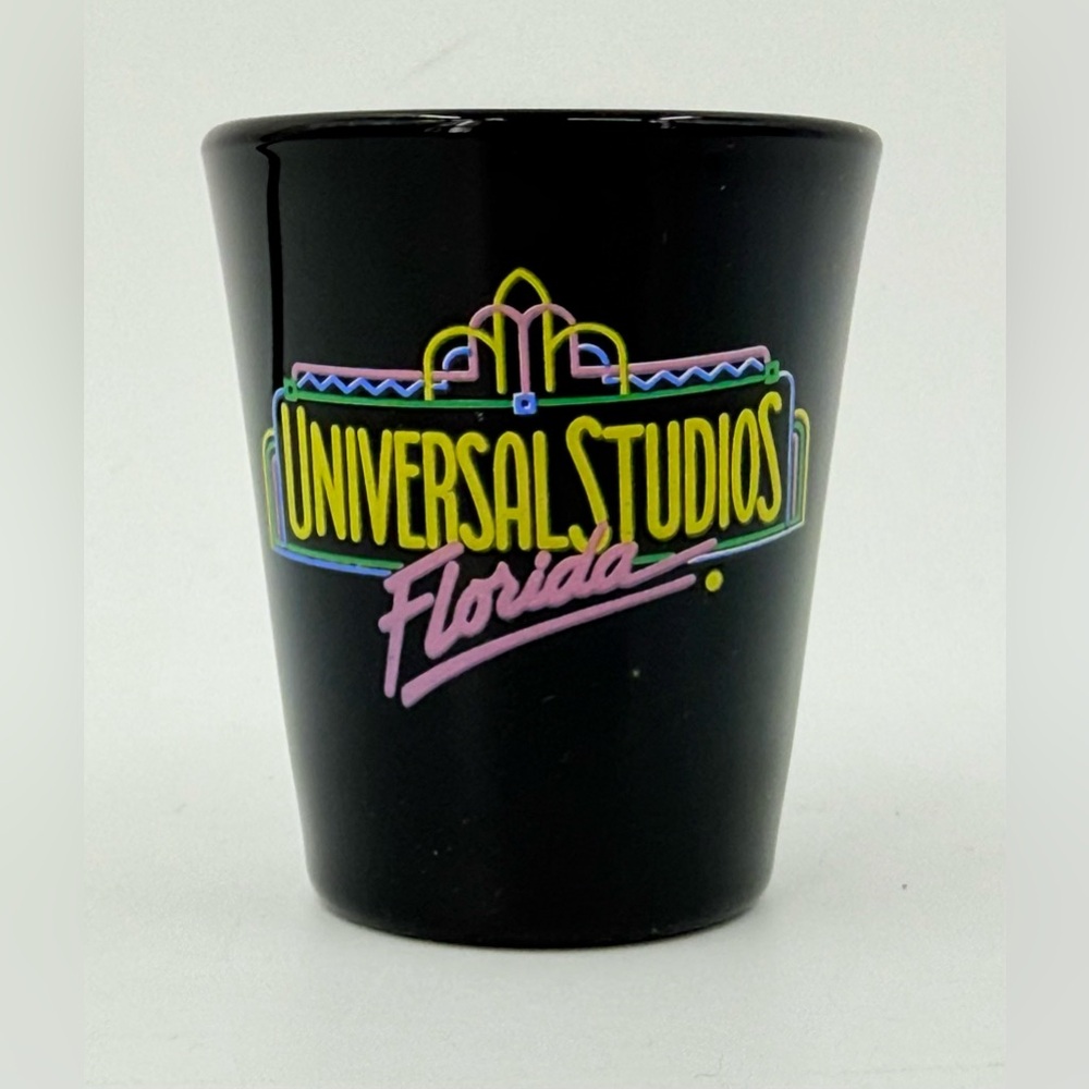 Universal Studios Florida Black & Neon Vintage Original Design‎ Shot glass 2.5"